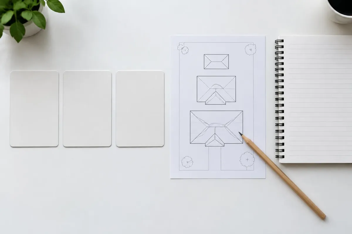 Three work-scope choices beside evidence notes.