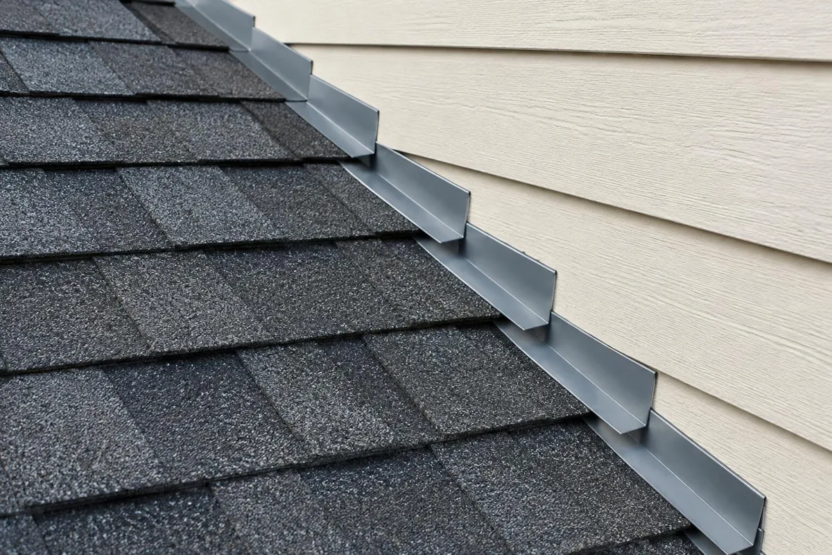 roof-to-wall joint detail.